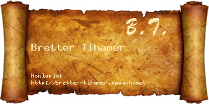 Bretter Tihamér névjegykártya